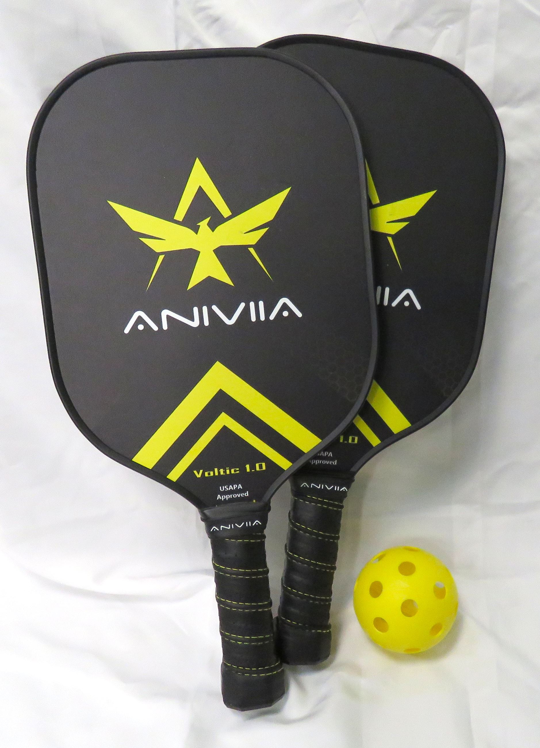Pickleball paddles and balls